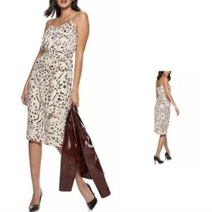 Nine West Cream Animal Print Dress